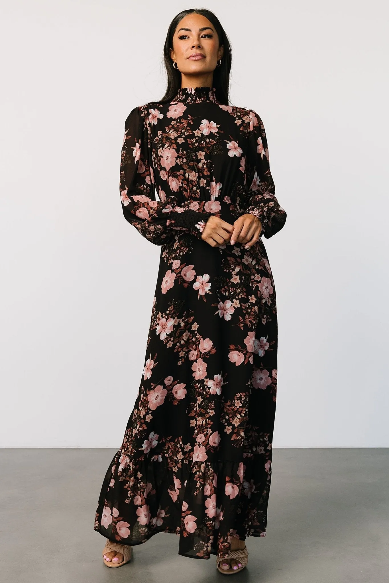 Luciana Maxi Dress | Black + Mauve sold by Baltic Born product image thumbnail 4