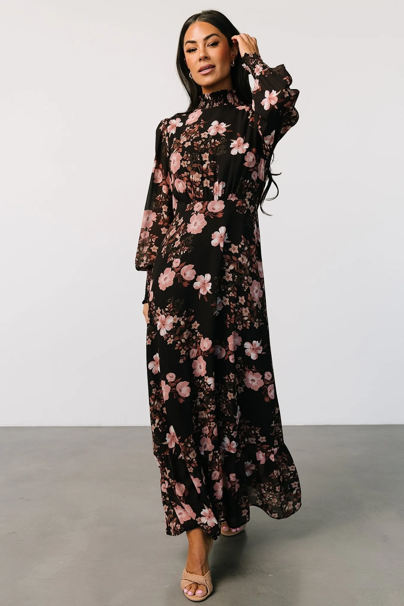 Luciana Maxi Dress | Black + Mauve sold by Baltic Born product image thumbnail 2