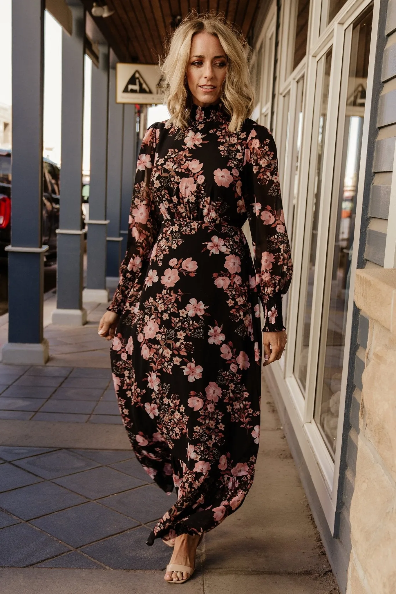 Luciana Maxi Dress | Black + Mauve sold by Baltic Born