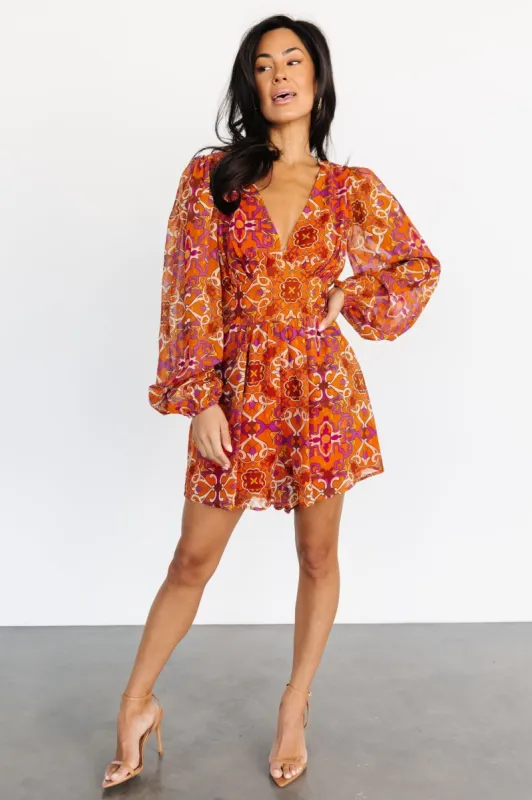 Colima Romper | Rust Multi sold by Baltic Born