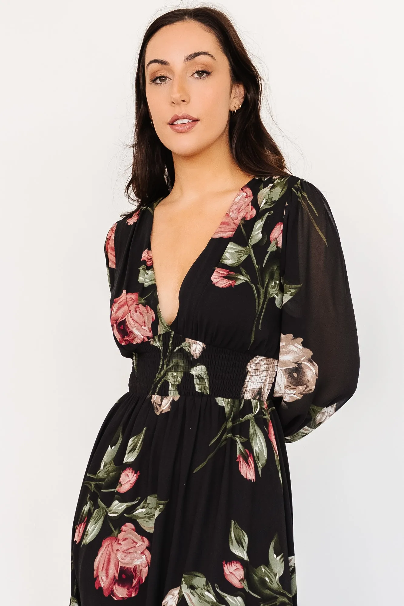 Olivia Maxi Dress | Black Rose Floral sold by Baltic Born product image thumbnail 3