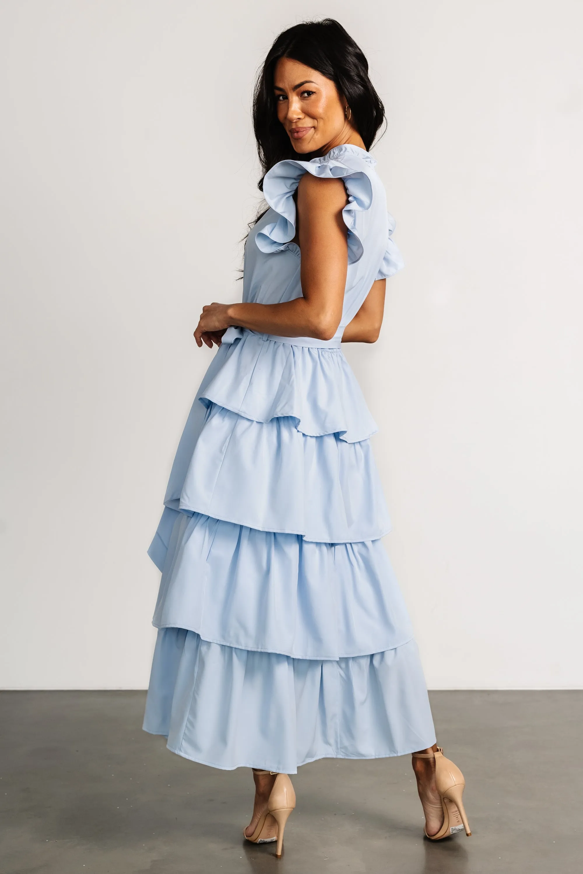 Chrysanthi Tiered Dress | Light Blue sold by Baltic Born product image thumbnail 3