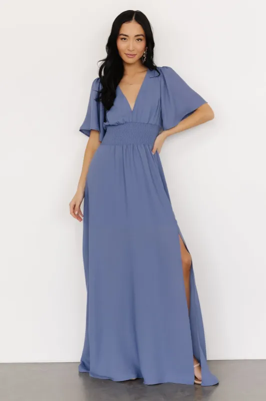 Verona Smocked Maxi Dress | Blue sold by Baltic Born
