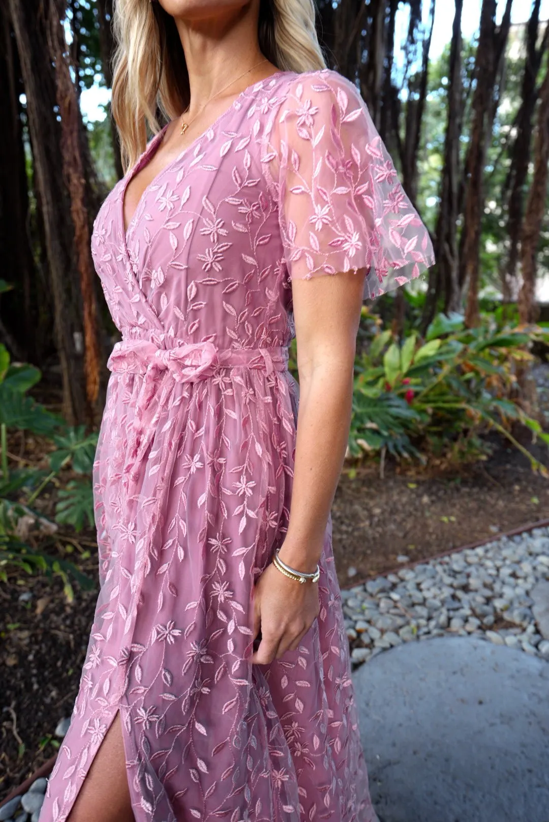 Marseille Embossed Maxi Dress | Orchid sold by Baltic Born product image thumbnail 4