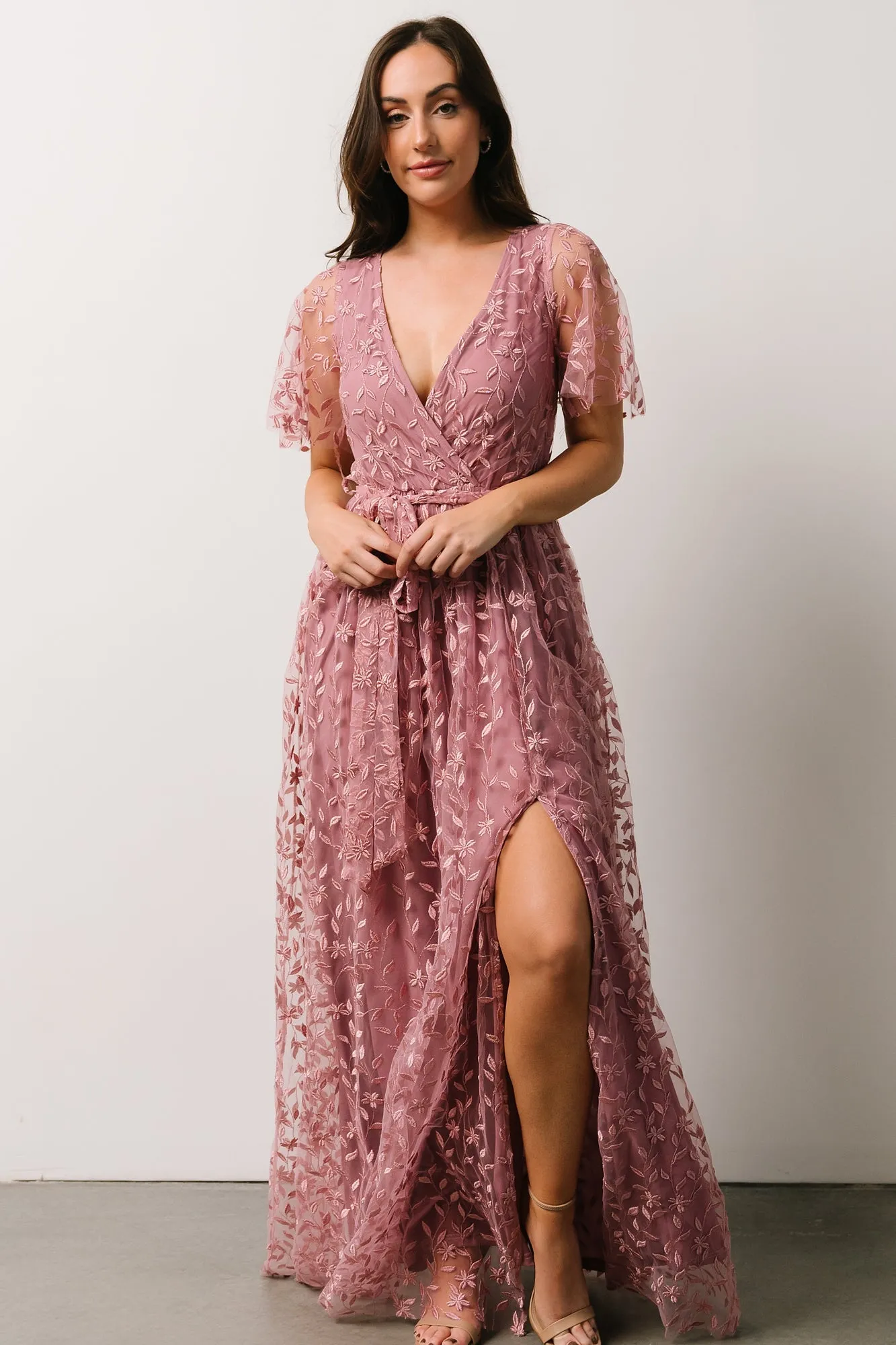 Marseille Embossed Maxi Dress | Orchid sold by Baltic Born product image thumbnail 3
