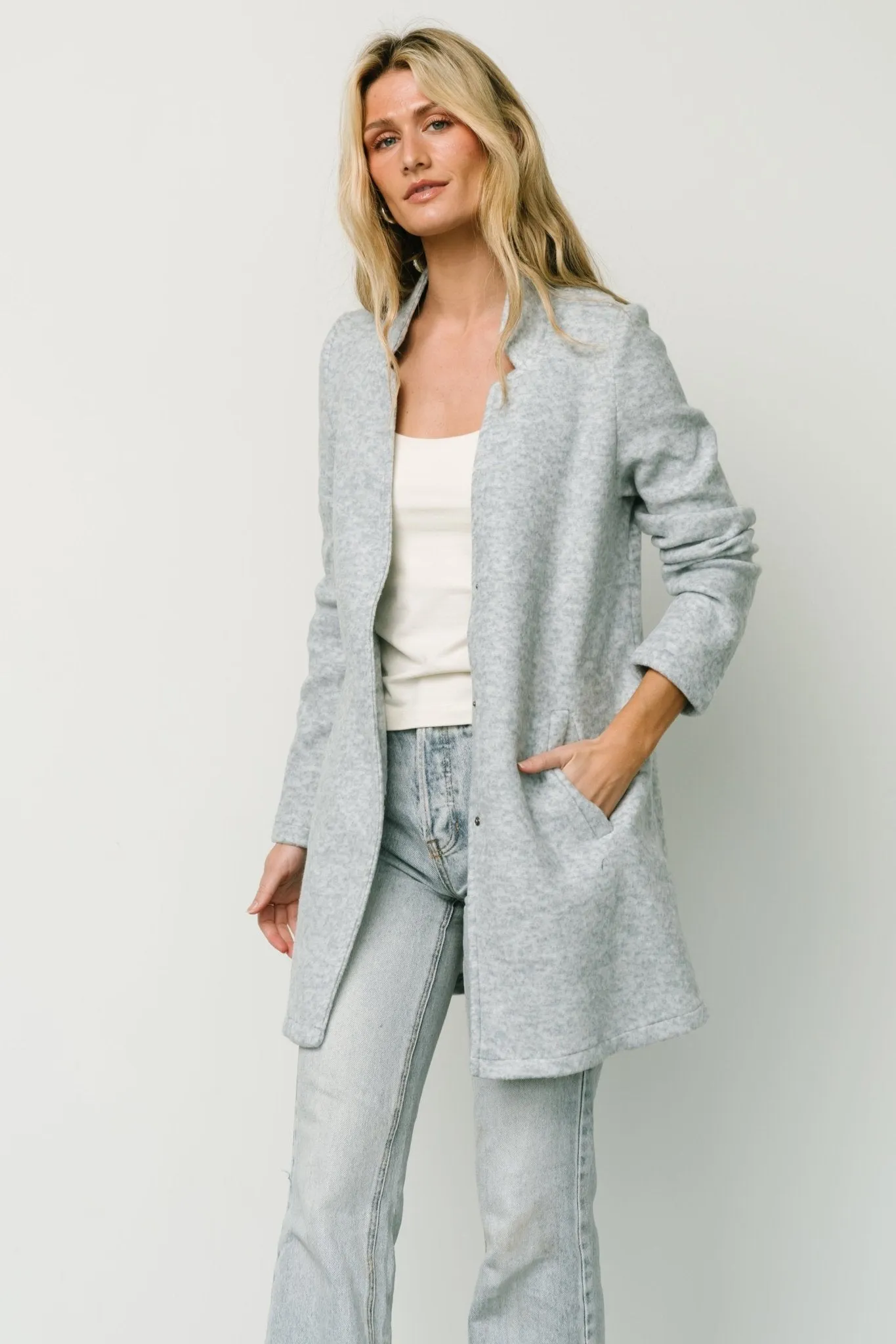 Knoll Notch Jacket | Heather Light Blue sold by Baltic Born product image thumbnail 2