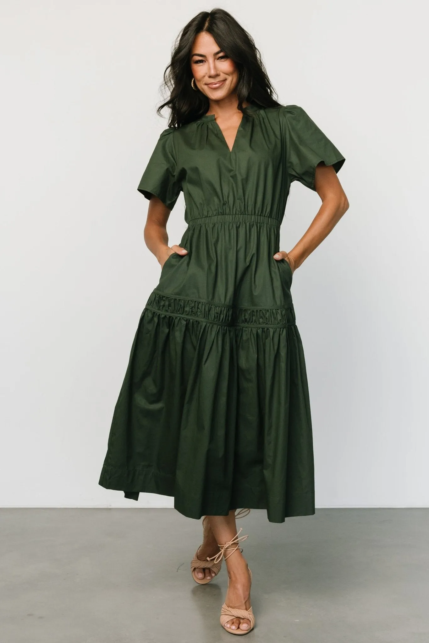 Jerrah Midi Dress | Deep Green sold by Baltic Born