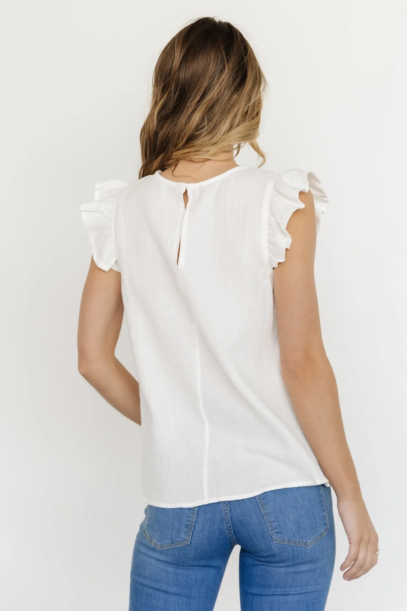 Arlowe Ruffle Top | White sold by Baltic Born product image thumbnail 3
