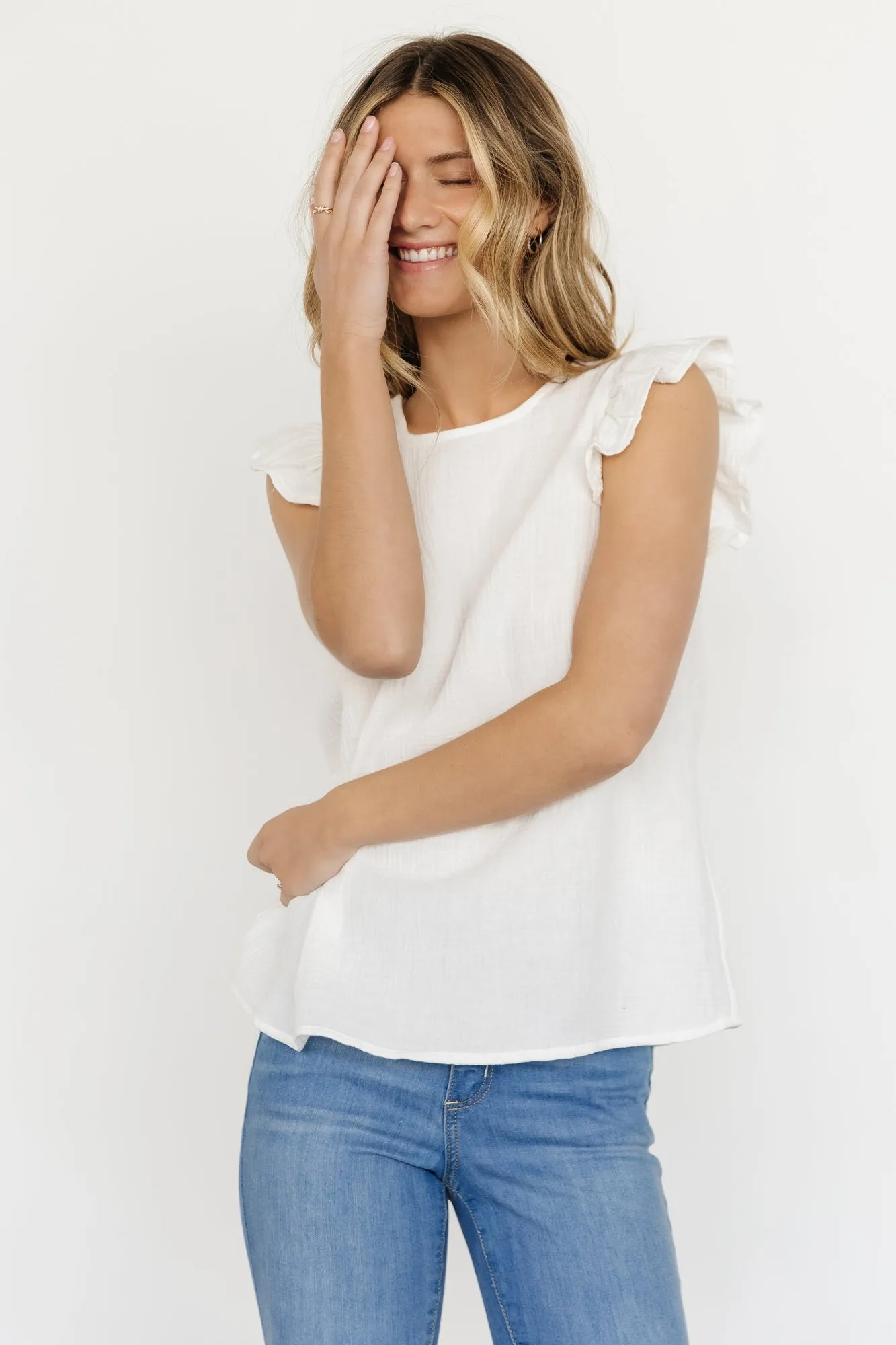 Arlowe Ruffle Top | White sold by Baltic Born product image thumbnail 4
