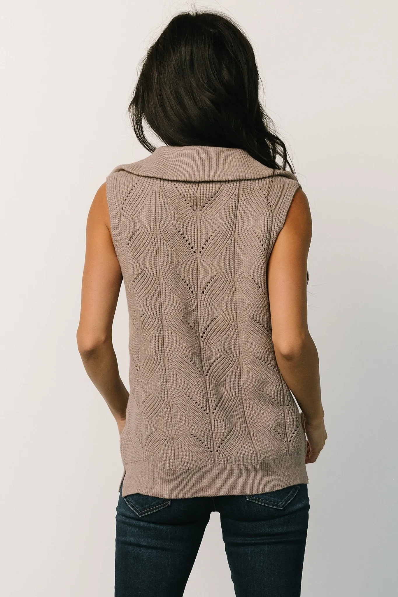 Nelson Half Zip Sweater Vest | Stone sold by Baltic Born product image thumbnail 4