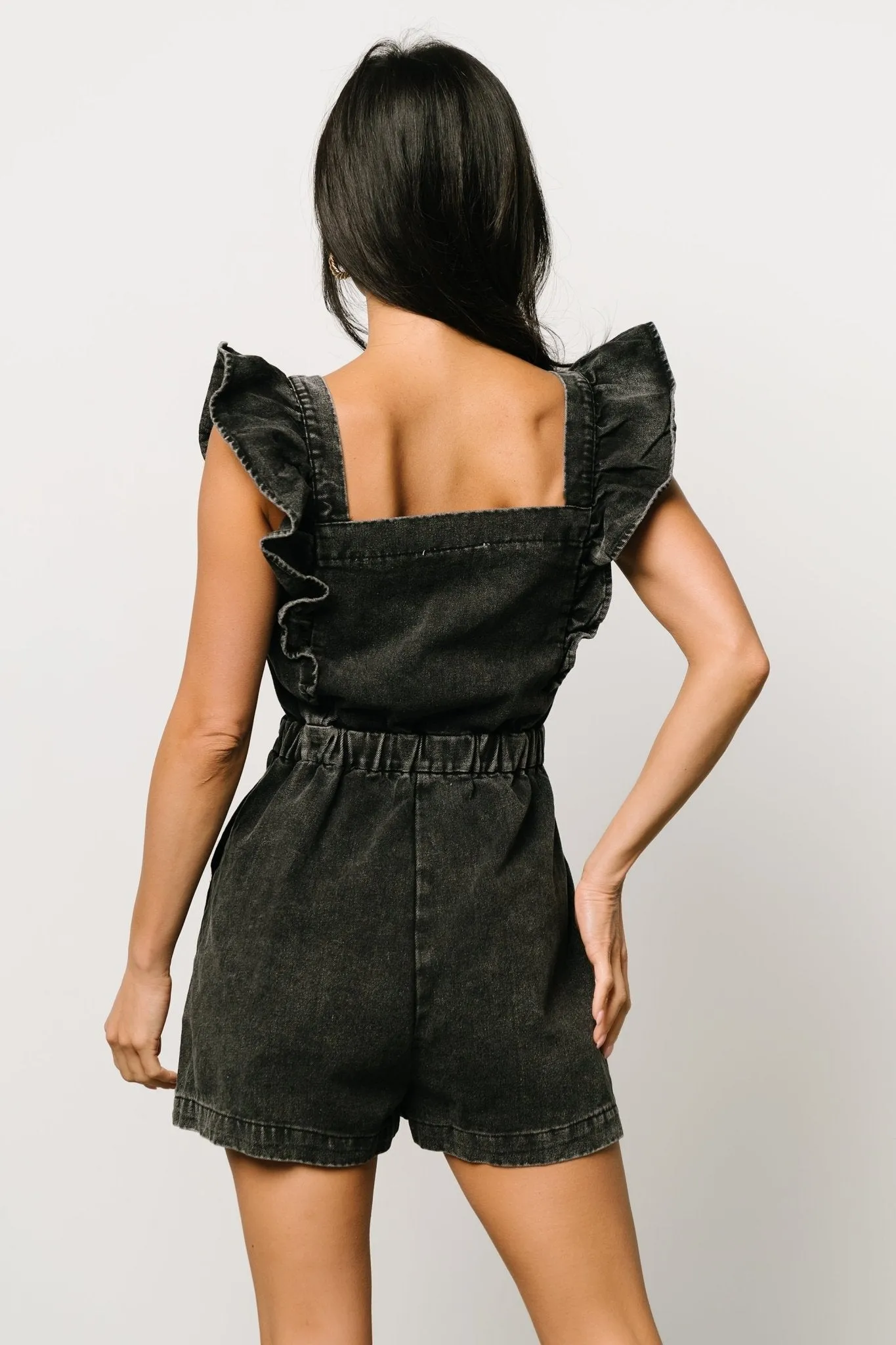 Montgomery Denim Romper | Black sold by Baltic Born product image thumbnail 4