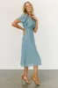 Sarah Smocked Midi Dress | Lagoon Blue sold by Baltic Born