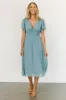 Sarah Smocked Midi Dress | Lagoon Blue sold by Baltic Born