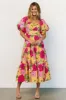 Kalena Midi Dress | Fuchsia + Yellow Floral sold by Baltic Born