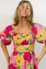 Kalena Midi Dress | Fuchsia + Yellow Floral sold by Baltic Born