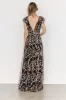 Arlene Shimmer Gown | Black + Rose Gold sold by Baltic Born