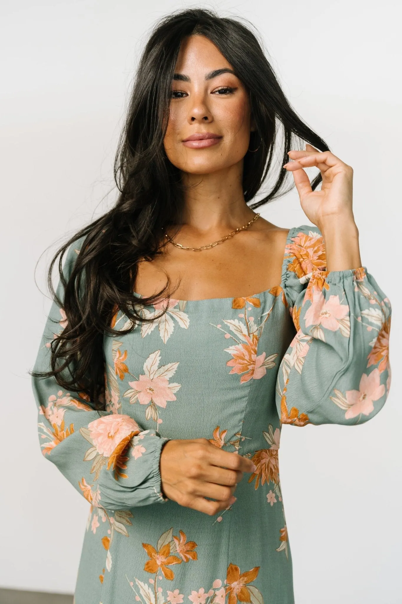 Vita Midi Dress | Seafoam Multi Floral sold by Baltic Born product image thumbnail 5