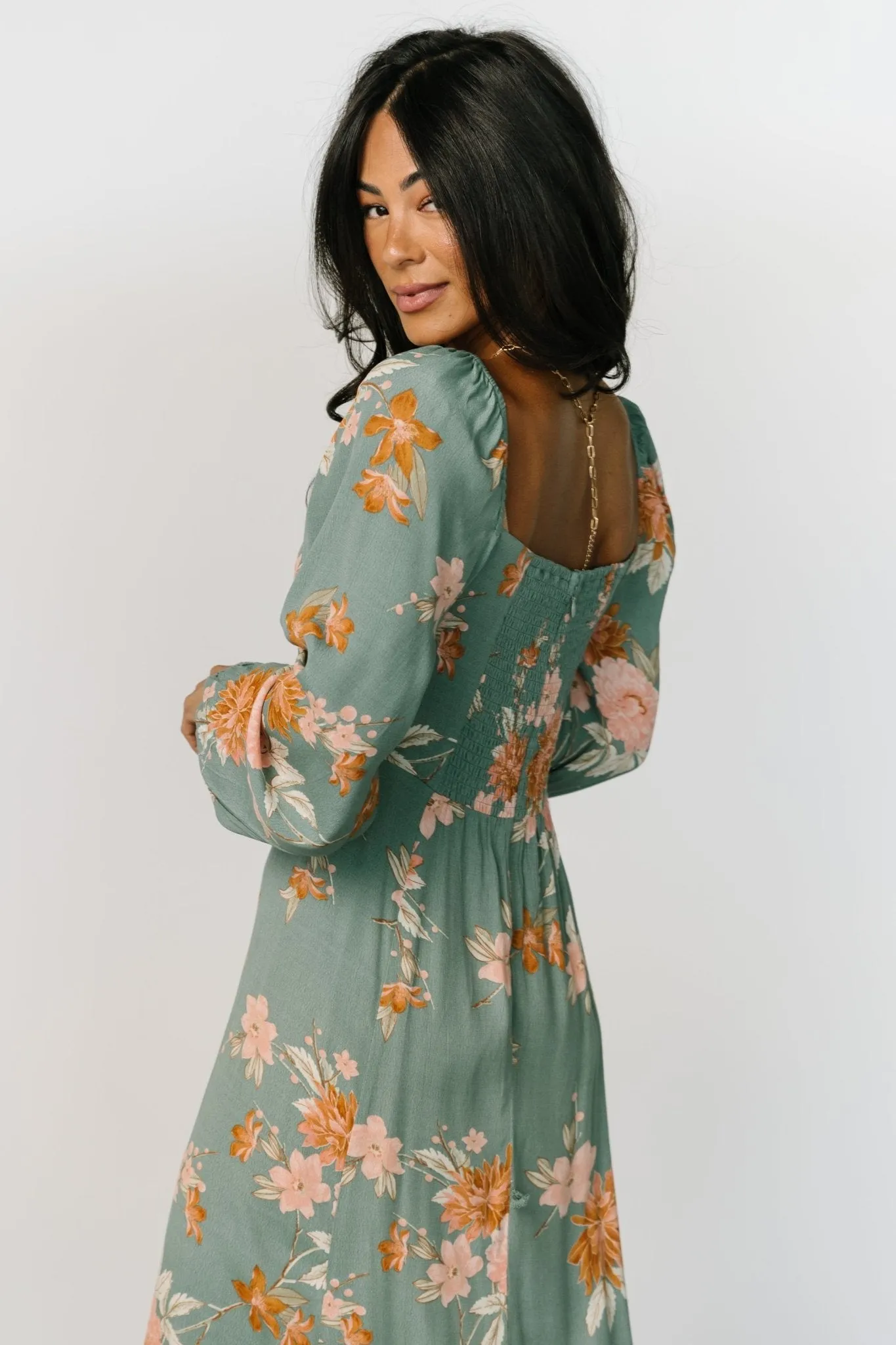 Vita Midi Dress | Seafoam Multi Floral sold by Baltic Born product image thumbnail 2