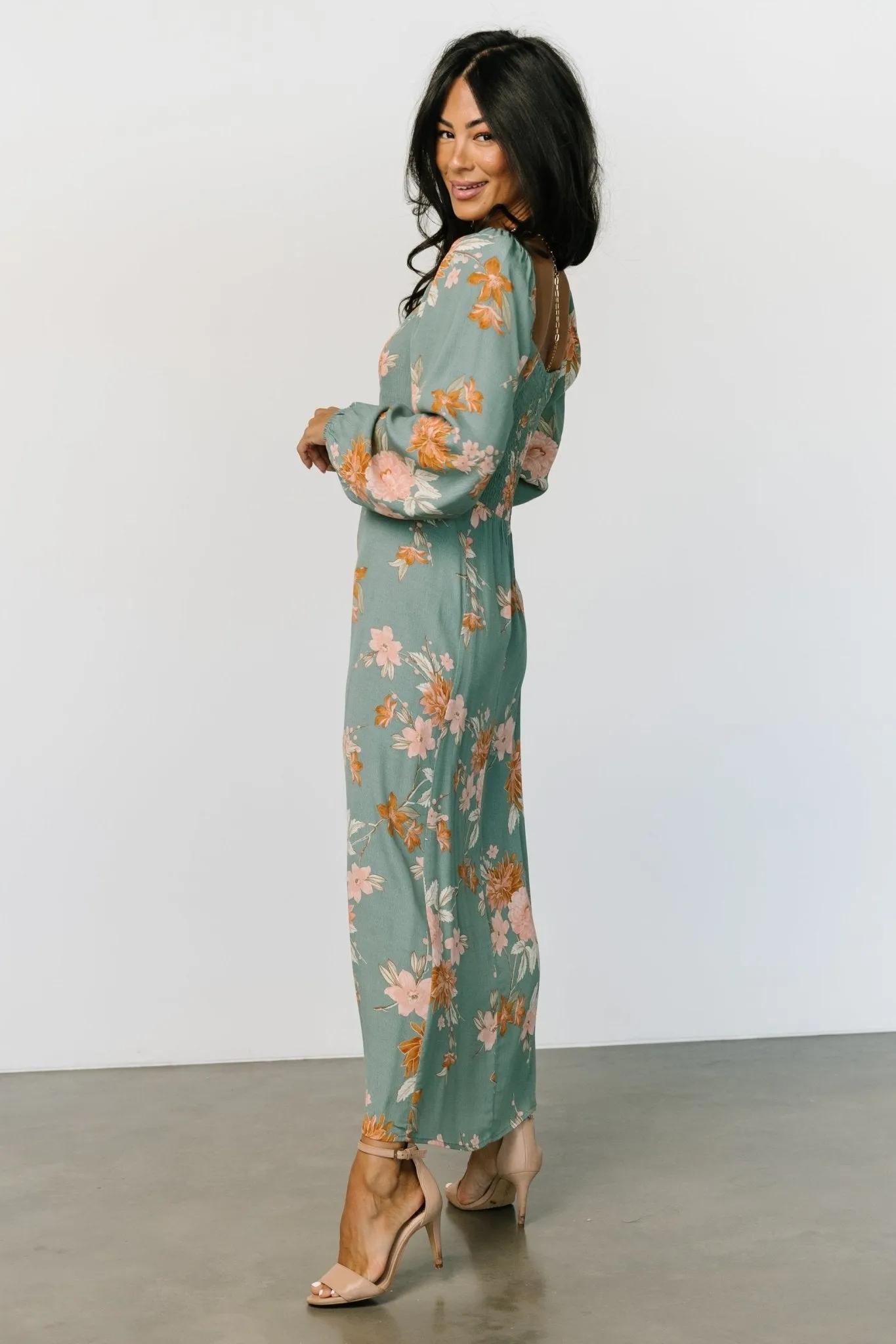 Vita Midi Dress | Seafoam Multi Floral sold by Baltic Born product image thumbnail 3
