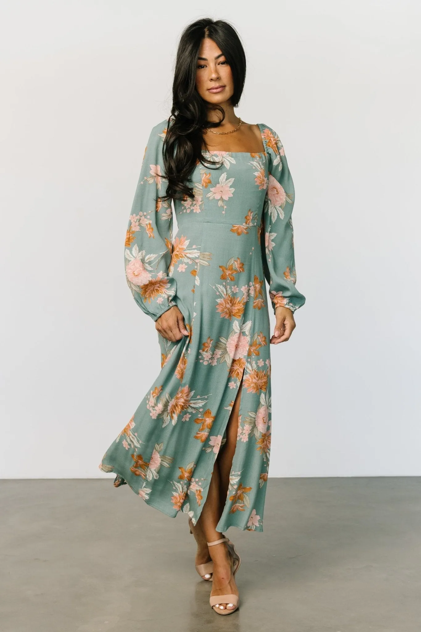 Vita Midi Dress | Seafoam Multi Floral sold by Baltic Born