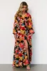 Katinka Wrap Maxi Dress | Tropical Night Floral sold by Baltic Born