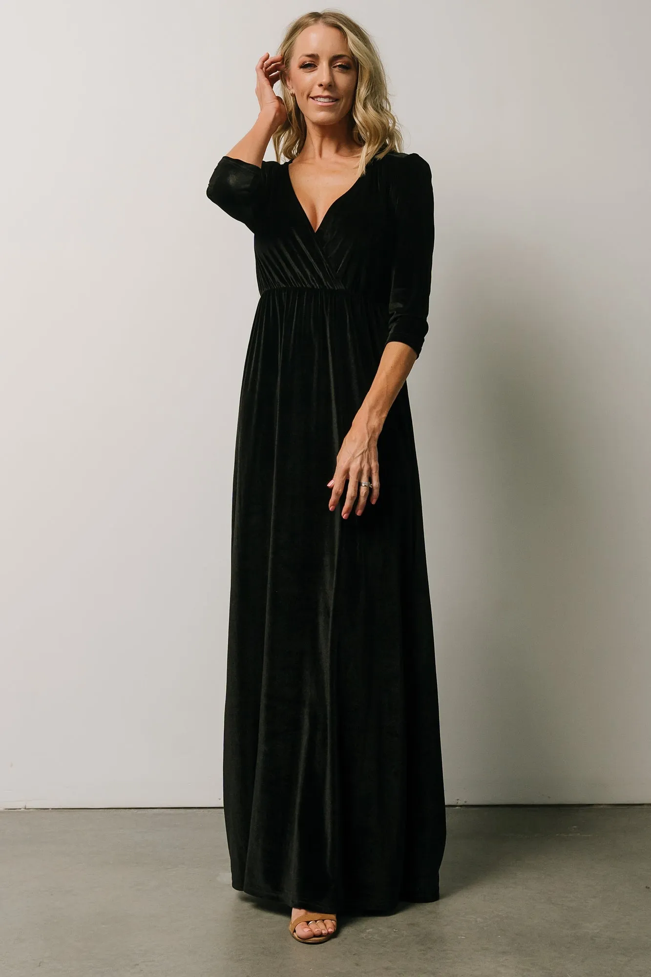 Sofia Velvet Maxi Dress | Black sold by Baltic Born