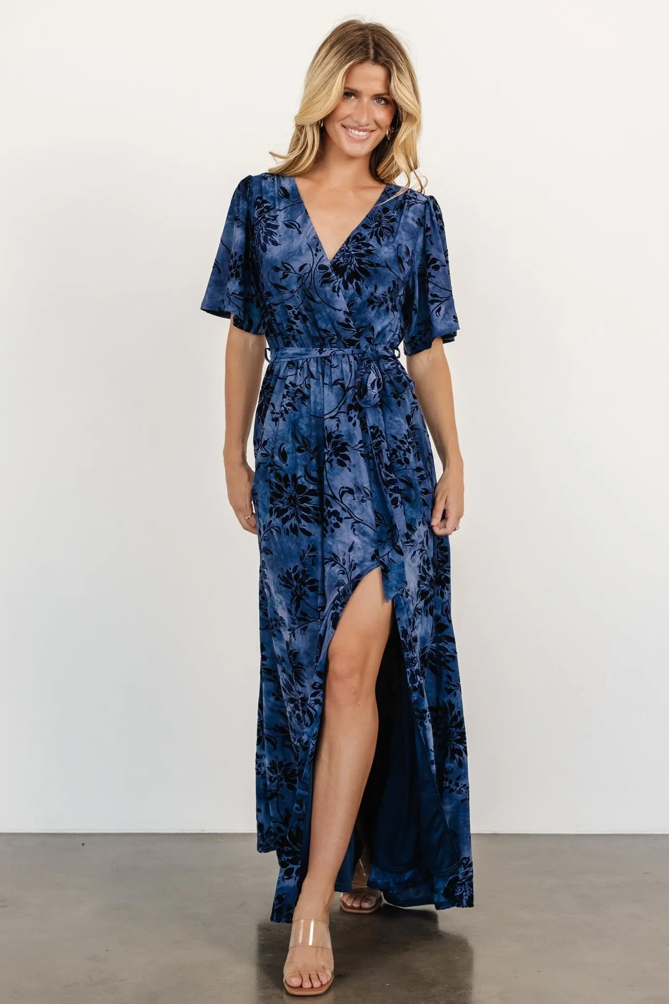 Uma Velvet Maxi Dress | Navy sold by Baltic Born product image thumbnail 3