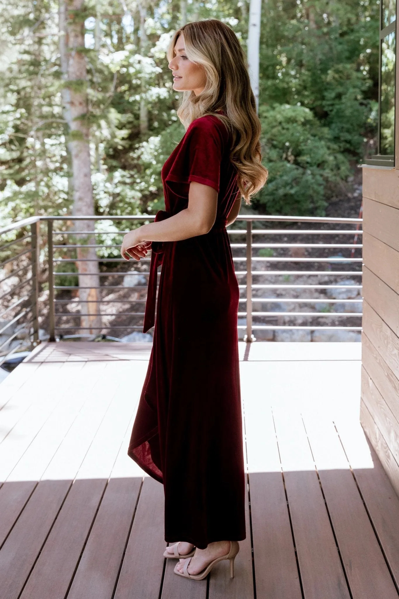 Nadine Velvet Midi Dress | Merlot sold by Baltic Born product image thumbnail 5