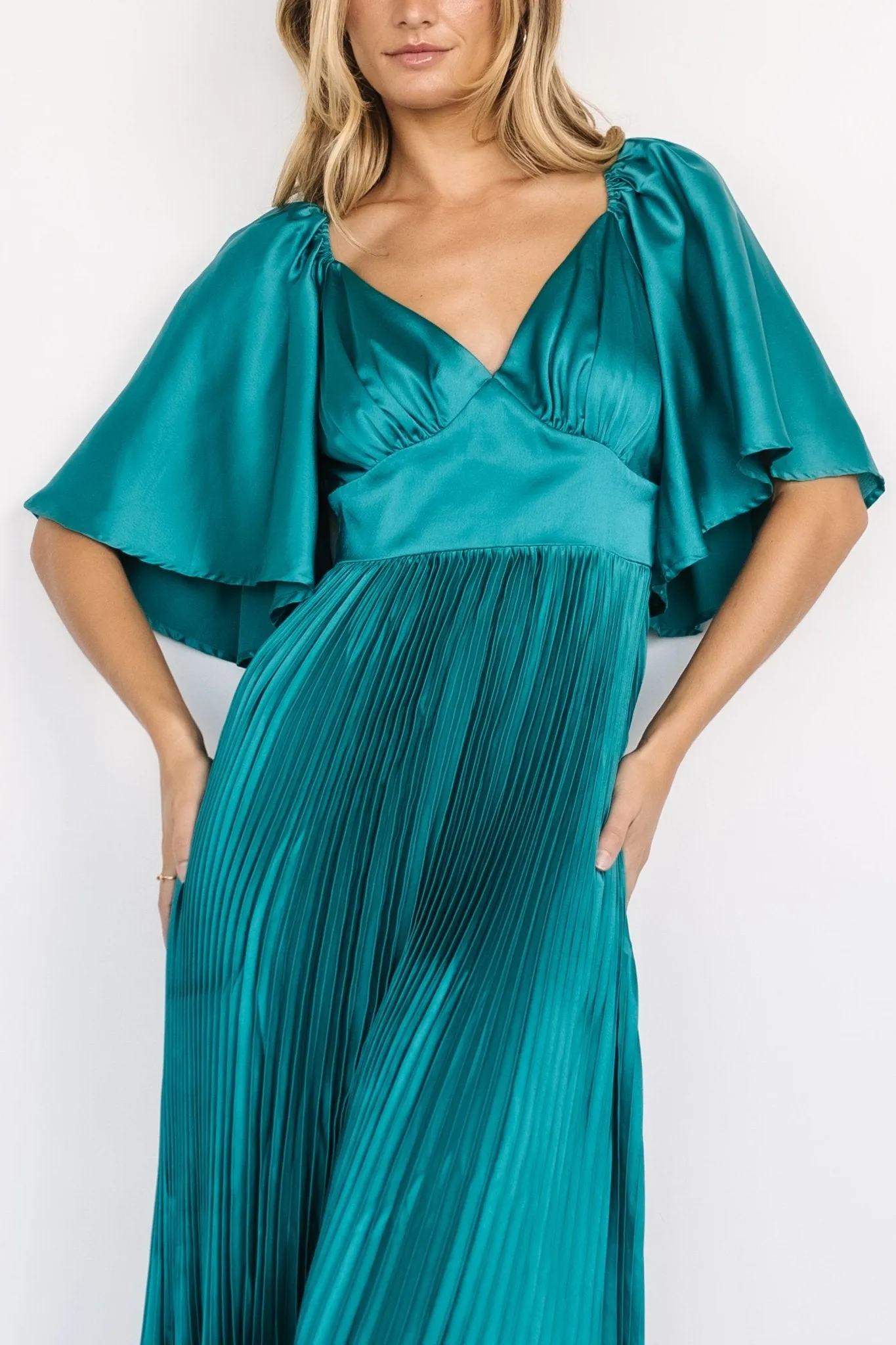Aubree Pleated Dress | Jewel Green sold by Baltic Born product image thumbnail 2