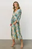Joni Satin Midi Dress | Blue Multi sold by Baltic Born