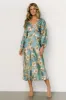 Joni Satin Midi Dress | Blue Multi sold by Baltic Born