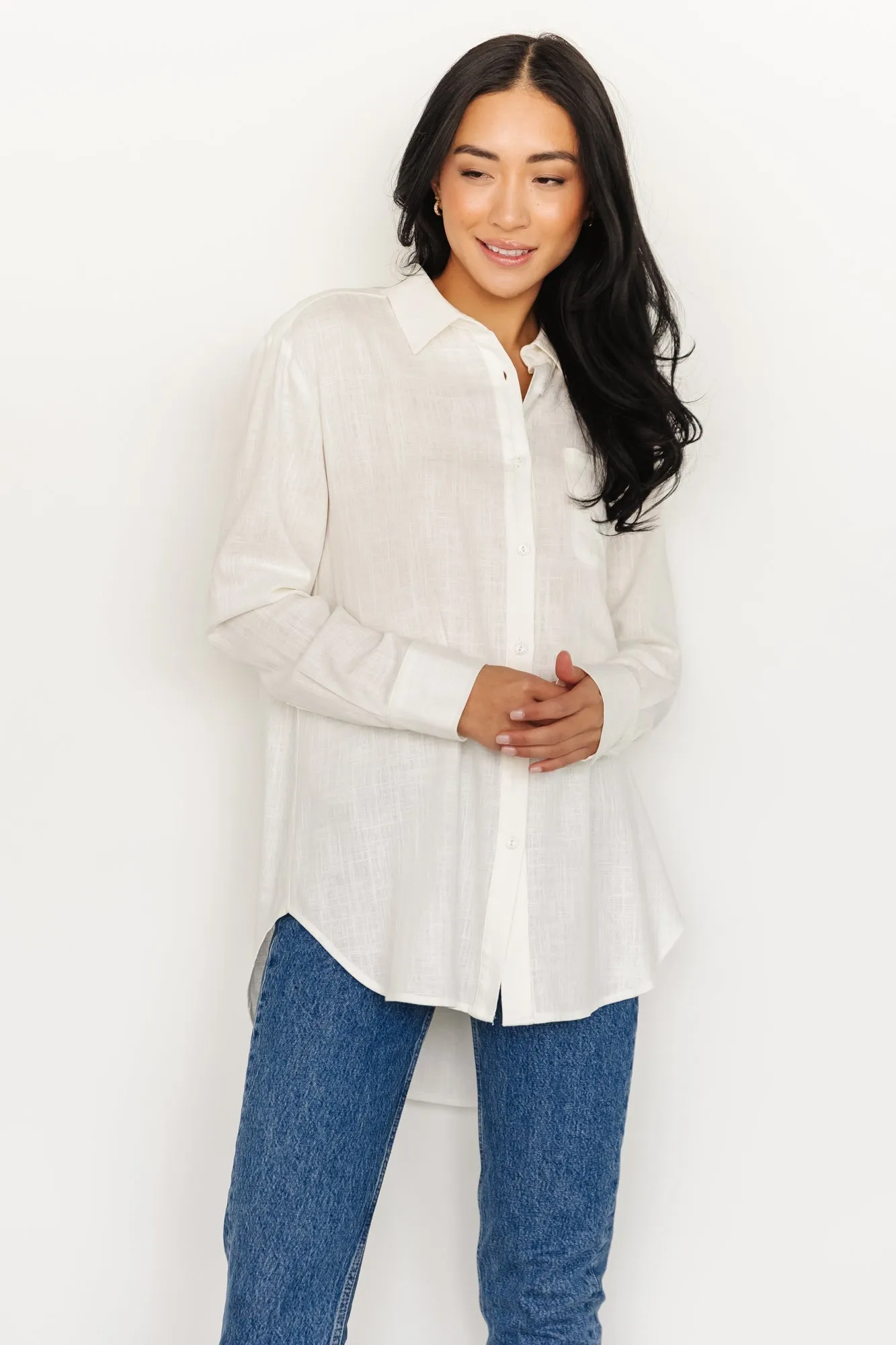 Harlan Linen Button Down Top | Off White sold by Baltic Born product image thumbnail 2