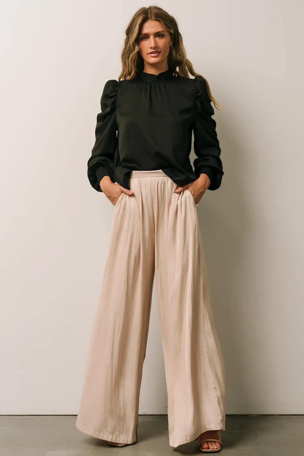 Jayla Palazzo Satin Pant | Champagne sold by Baltic Born product image thumbnail 2