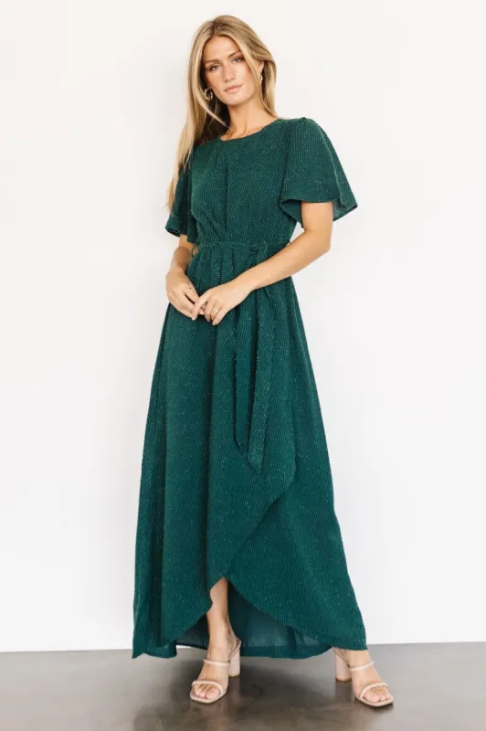 McCall Textured Maxi Dress | Dark Green sold by Baltic Born