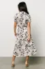 Lorna Midi Dress | Beige + Navy Print sold by Baltic Born