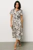 Lorna Midi Dress | Beige + Navy Print sold by Baltic Born