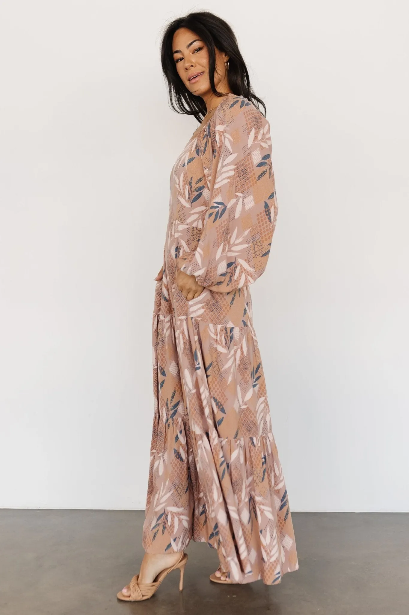 Barbara Maxi Dress | Dusty Mauve Print sold by Baltic Born product image thumbnail 5