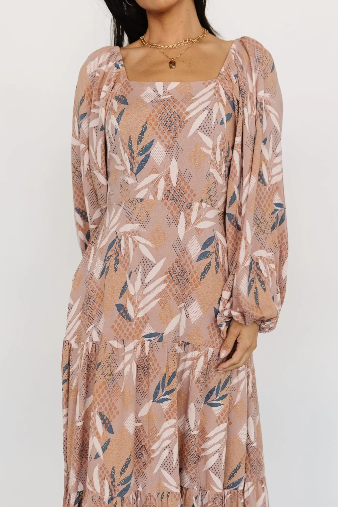 Barbara Maxi Dress | Dusty Mauve Print sold by Baltic Born product image thumbnail 3