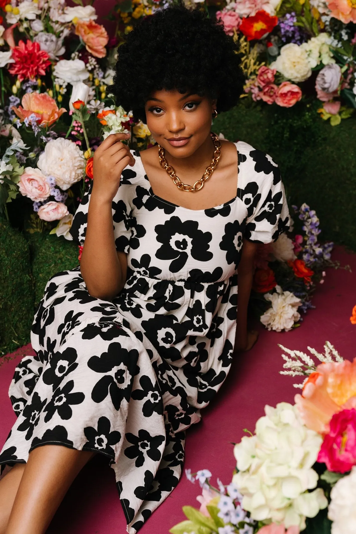Kasey Maxi Dress | Black + Ivory Print sold by Baltic Born product image thumbnail 5