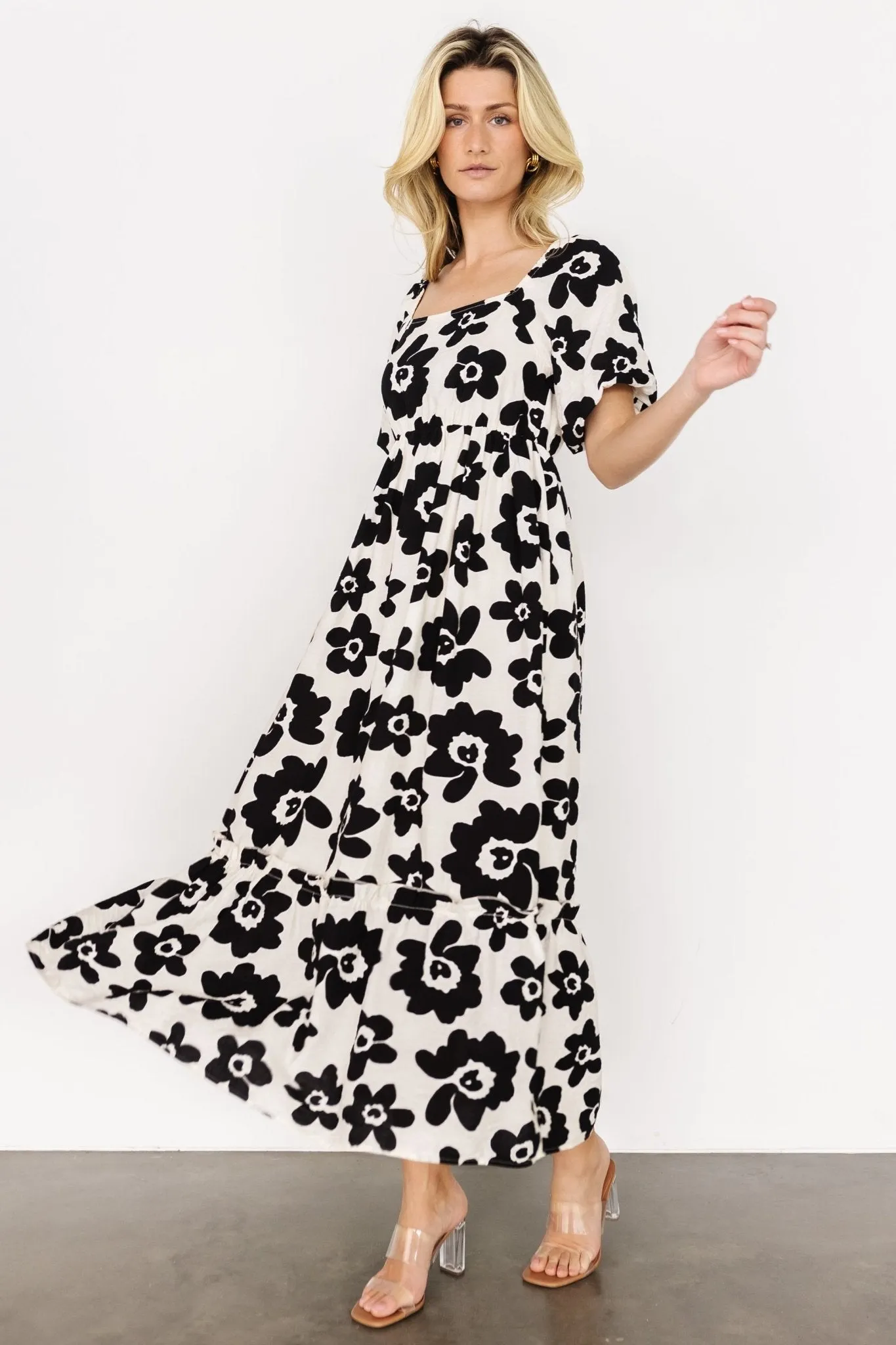 Kasey Maxi Dress | Black + Ivory Print sold by Baltic Born product image thumbnail 2