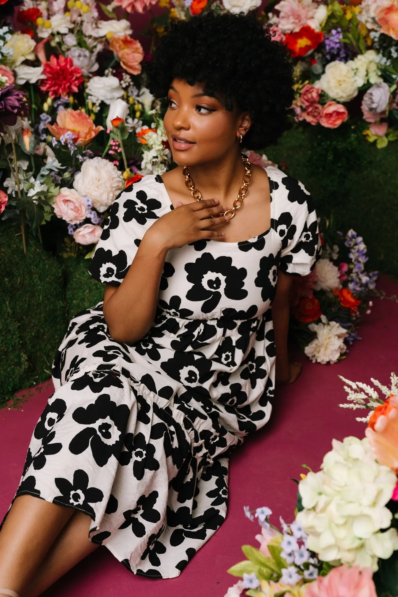 Kasey Maxi Dress | Black + Ivory Print sold by Baltic Born product image thumbnail 3