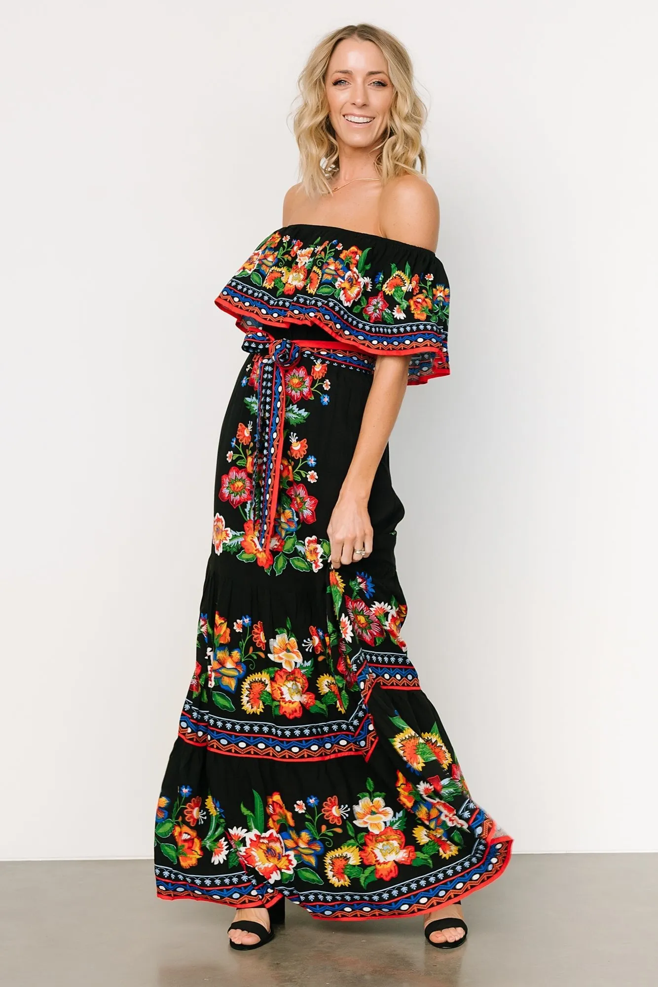 Alejandra Maxi Dress | Black Multi Floral sold by Baltic Born product image thumbnail 3