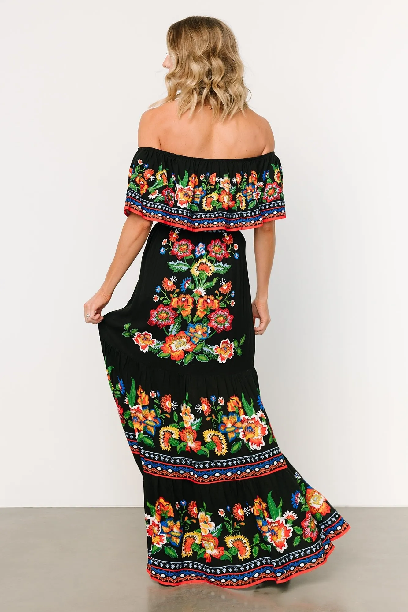 Alejandra Maxi Dress | Black Multi Floral sold by Baltic Born product image thumbnail 4