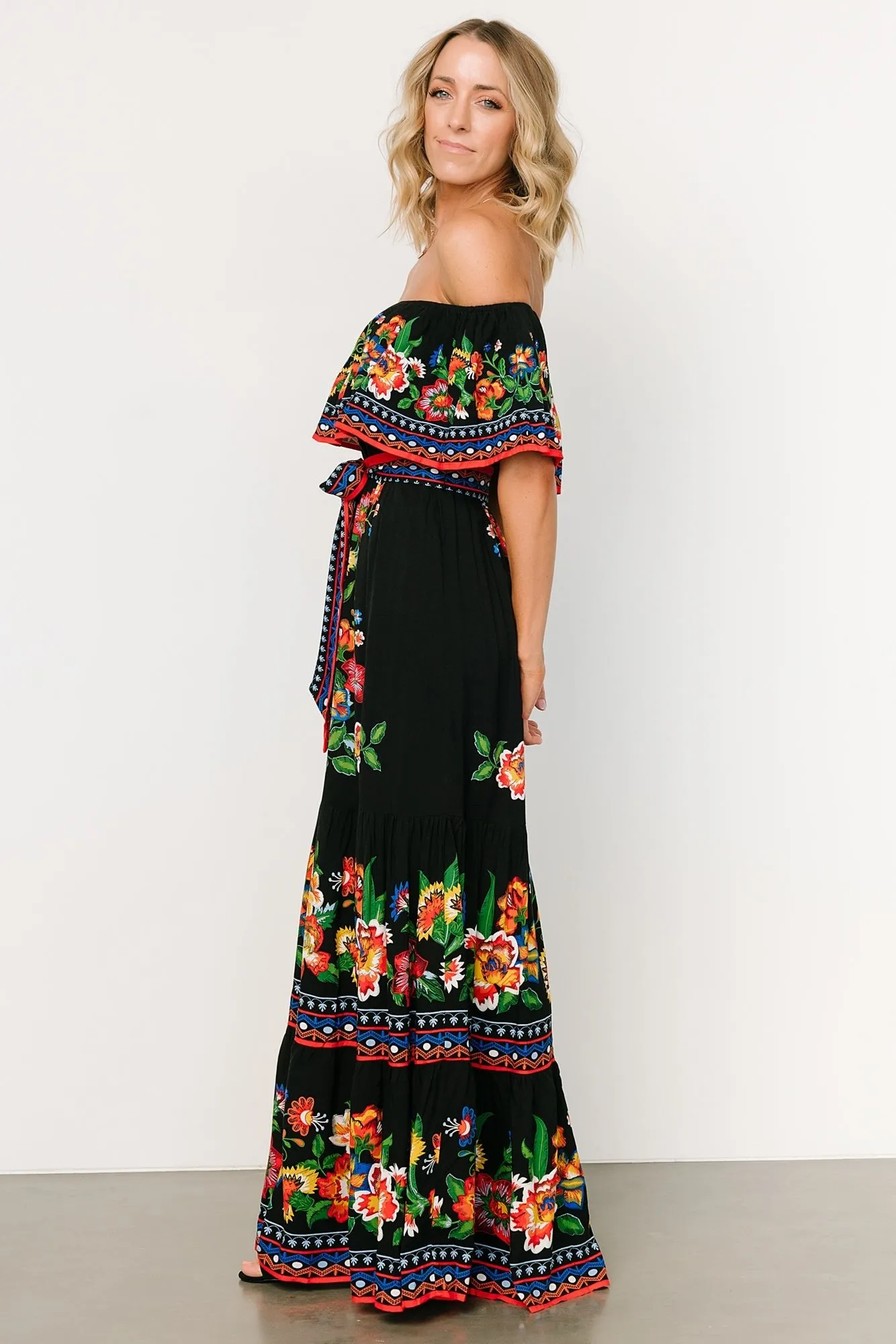 Alejandra Maxi Dress | Black Multi Floral sold by Baltic Born product image thumbnail 5