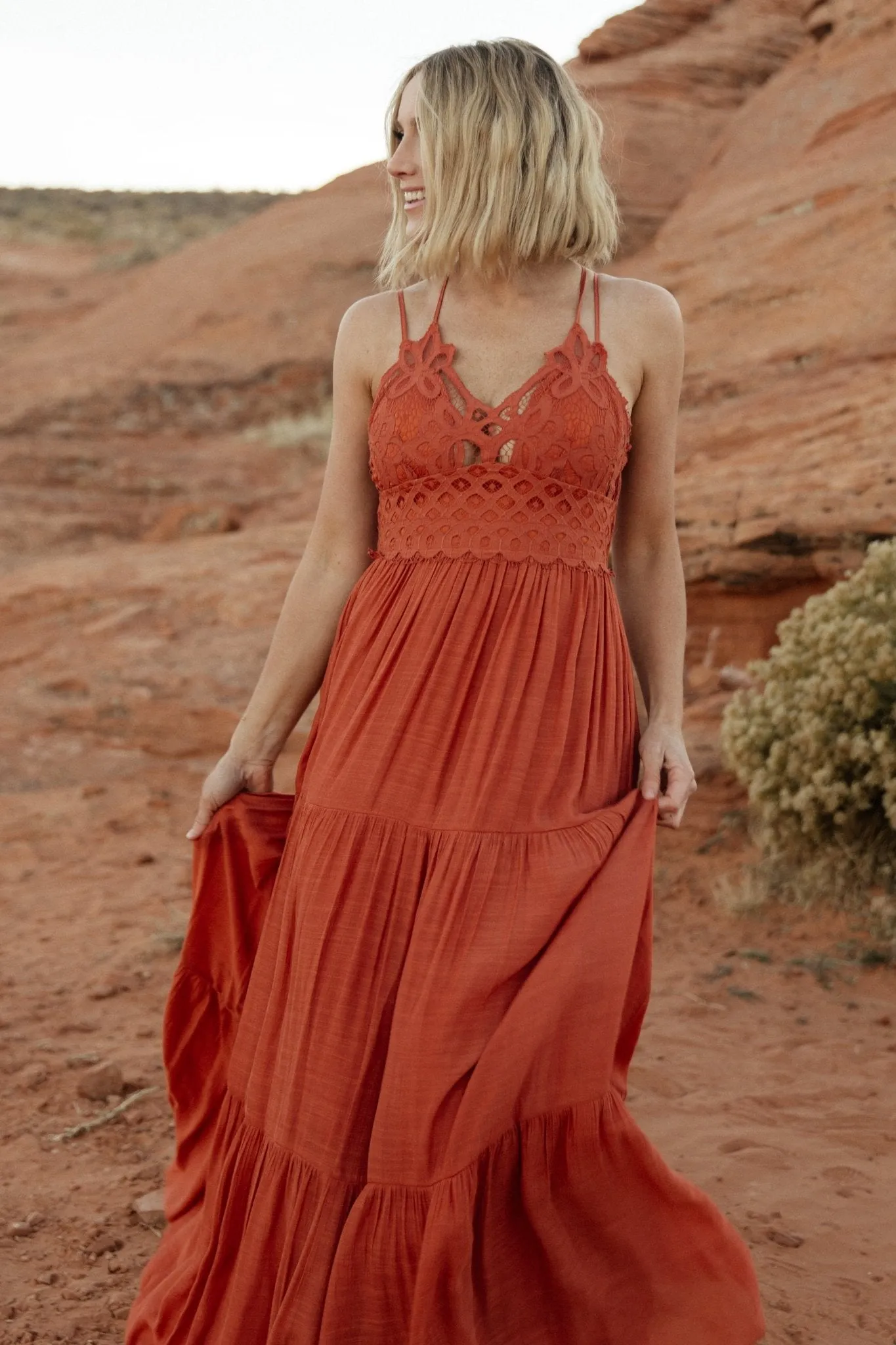 Summerlin Lace Top Maxi Dress | Rust sold by Baltic Born product image thumbnail 3