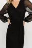 Devlyn Pleated Dress | Black Shimmer sold by Baltic Born