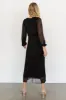 Devlyn Pleated Dress | Black Shimmer sold by Baltic Born