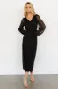 Devlyn Pleated Dress | Black Shimmer sold by Baltic Born