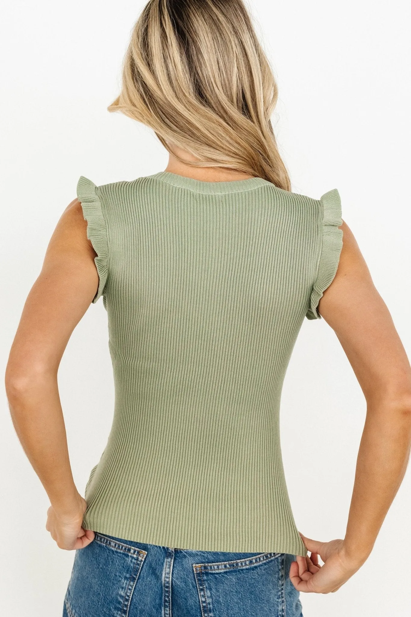 Shay Ribbed Top | Dusty Sage sold by Baltic Born product image thumbnail 5