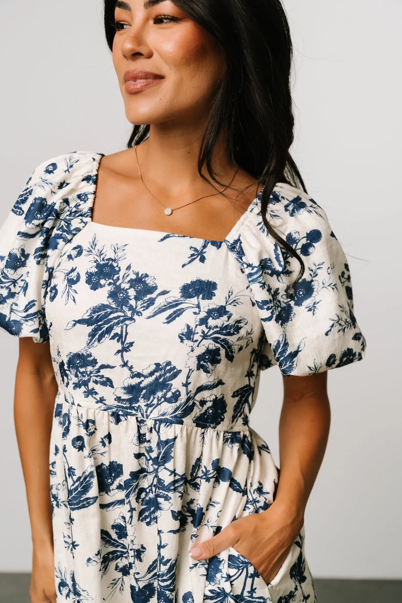 Graceland Maxi Dress | Cream + Navy Floral sold by Baltic Born product image thumbnail 2